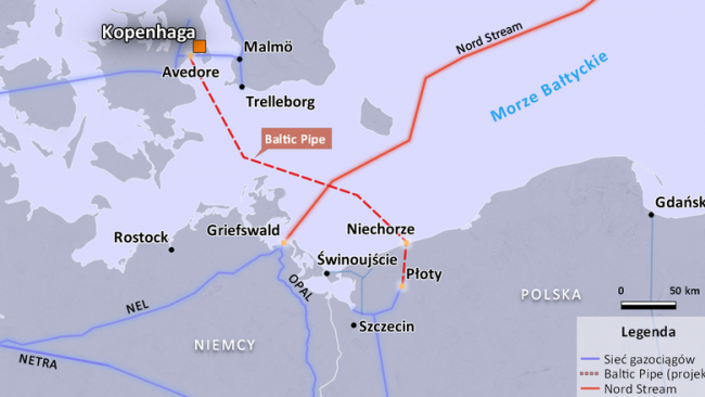 Варшаве придется согласовывать с 'Газпромом' прокладку альтернативного России Baltic Pipe