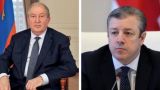 Премьер Грузии и президент Армении поговорили по телефону