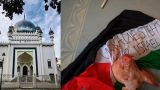 В берлинскую мечеть украинцы забросили голову свиньи, завернутую в палестинский флаг