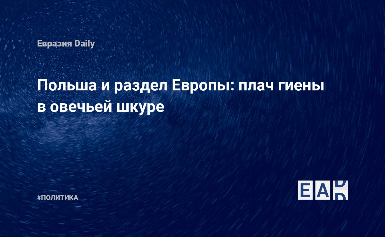 Польша и раздел Европы: плач гиены в овечьей шкуре — EADaily — Польша.  Новости Польши. Польша новости.